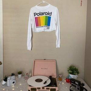 POLAROID White Crop top
